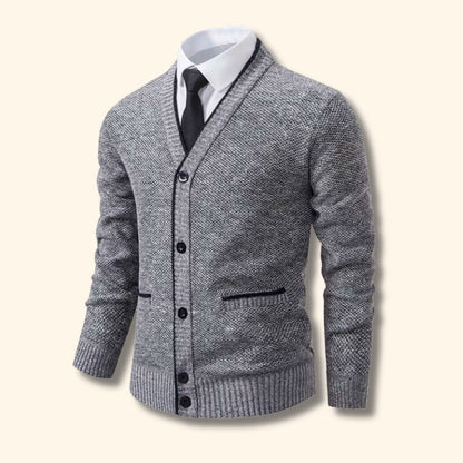 Textured Contrast Trim Cardigan | Revangiol