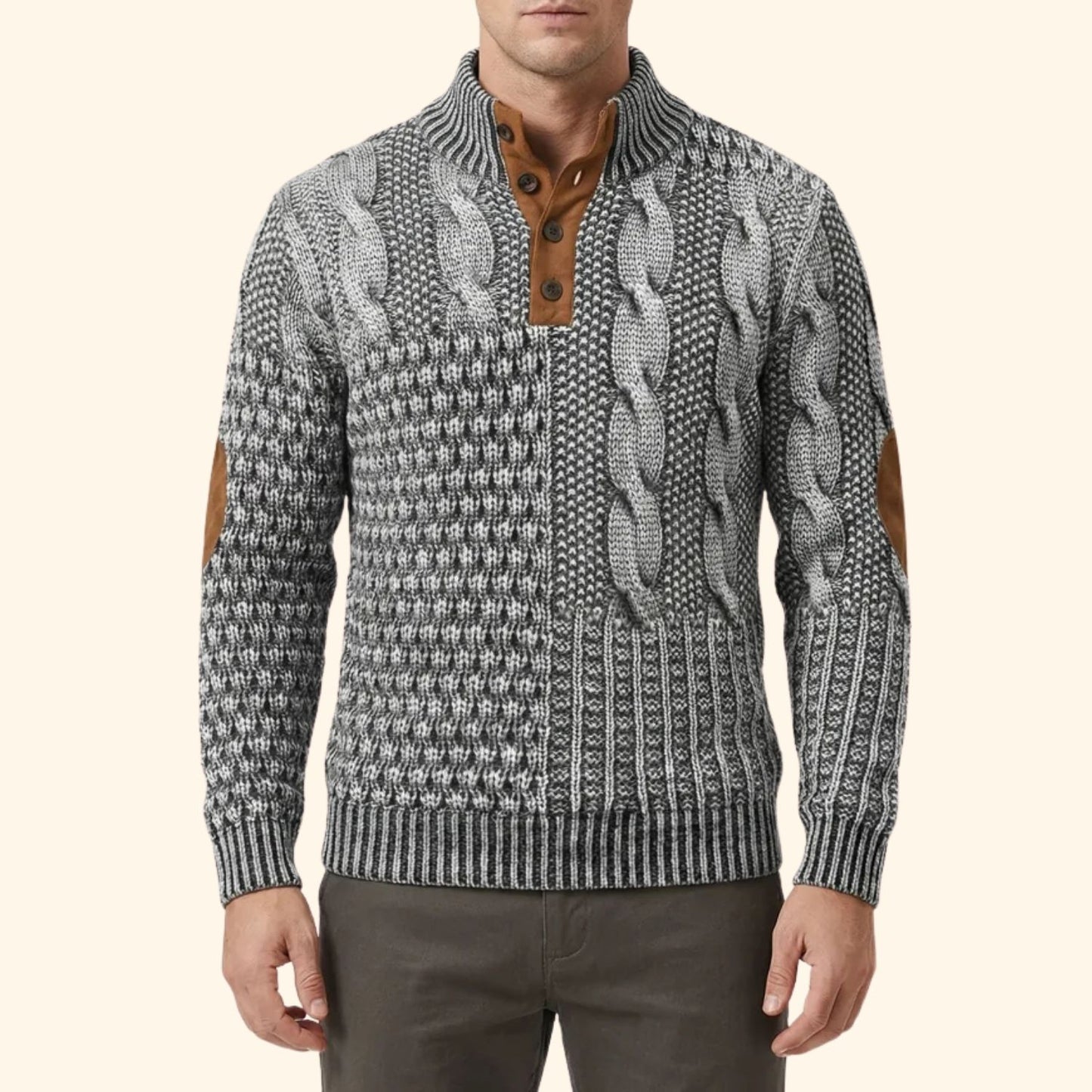 Textured Cable Knit Sweater | Revangiol