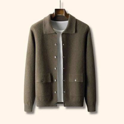Collared Button Knit Cardigan | Revangiol