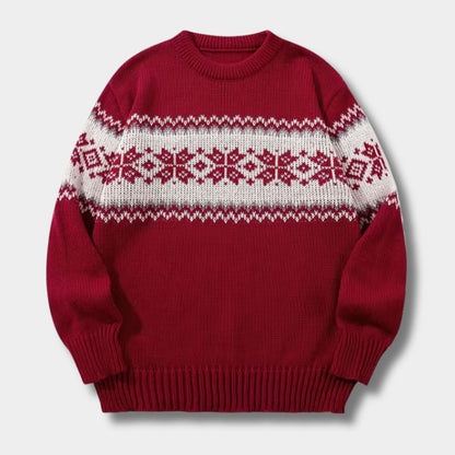Jacquard Crew Neck Christmas Sweater | Revangiol