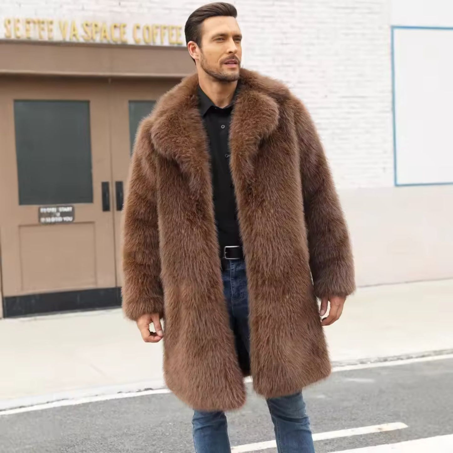 Voluminous Collar Luxury Fur Coat | Revangiol