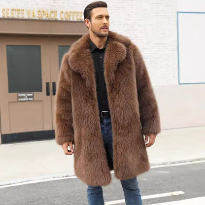 Voluminous Collar Luxury Fur Coat | Revangiol