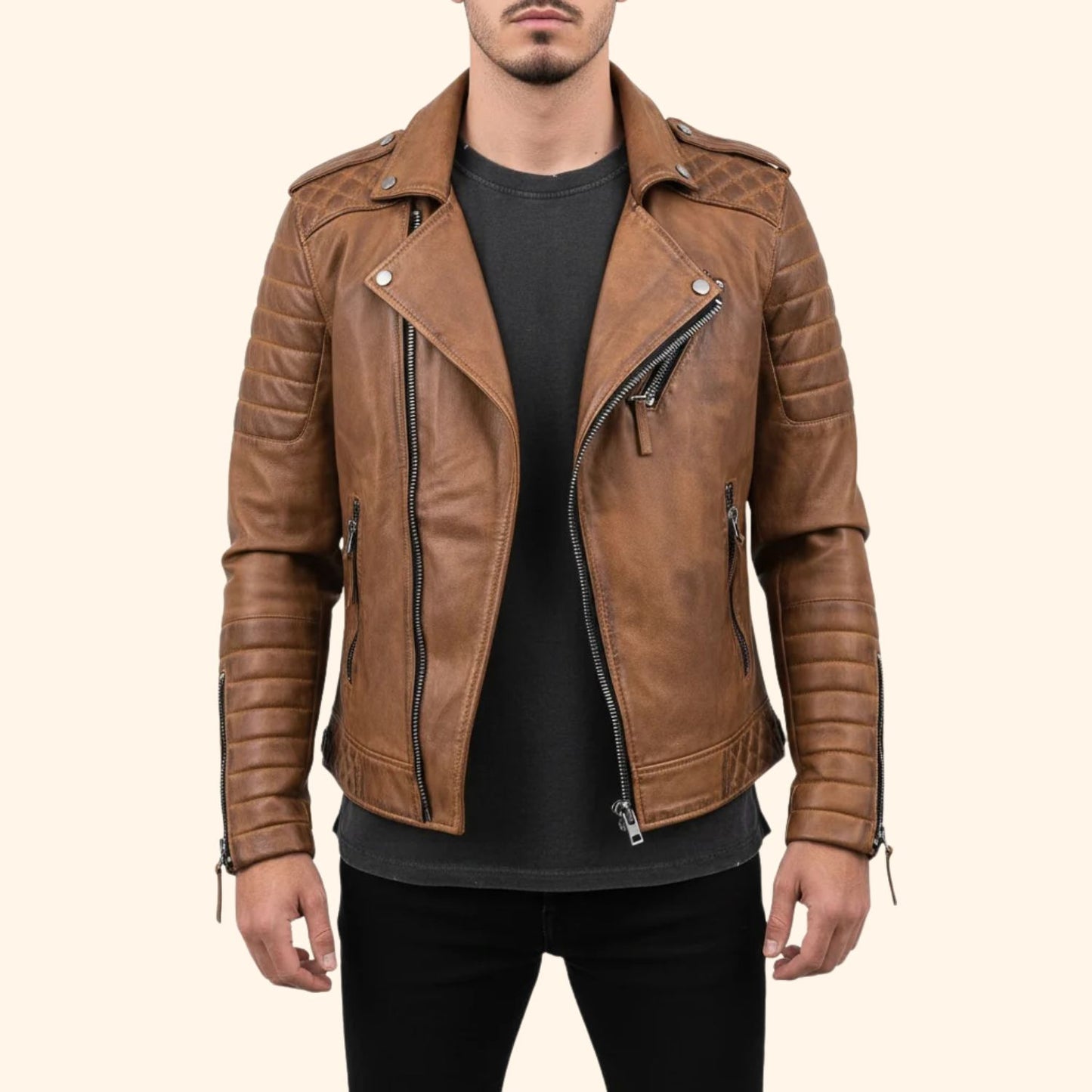 Classic Biker Leather Jacket | Revangiol
