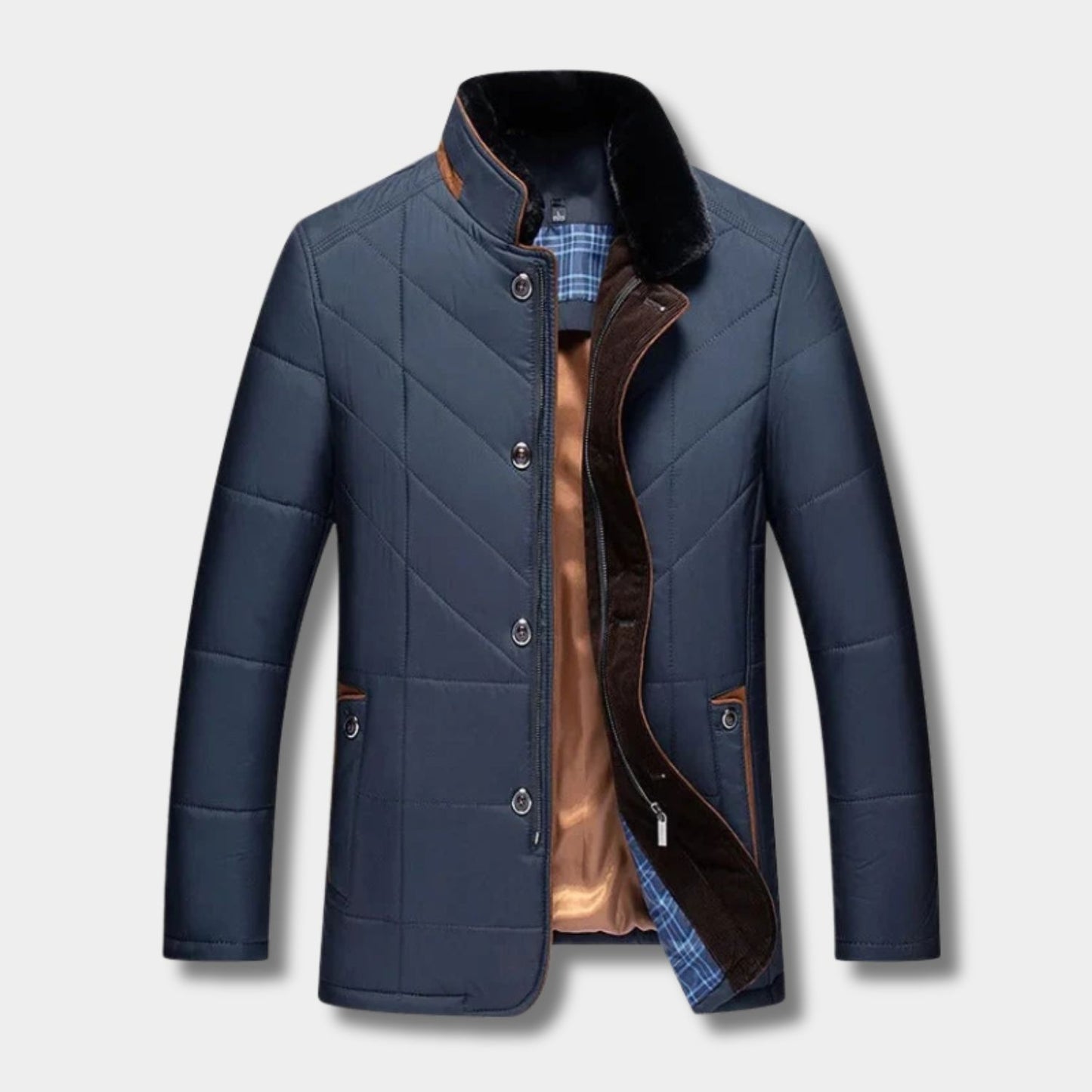 Quilted Stand Collar Winter Jacket | Revangiol