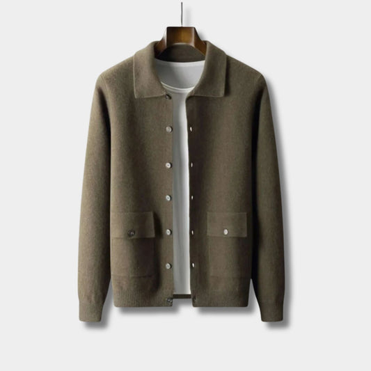 Collared Button Knit Cardigan | Revangiol