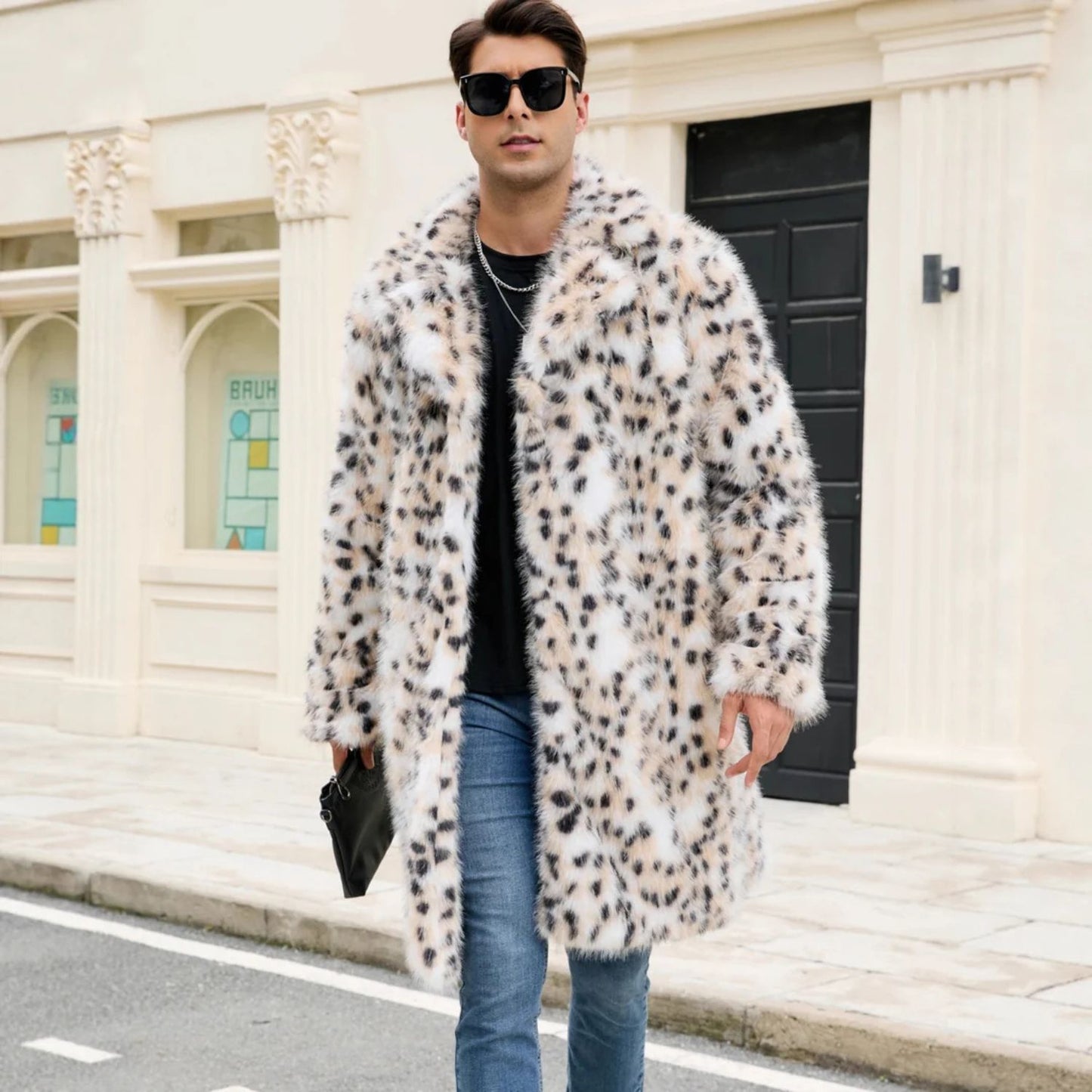 Speckled Pattern Plush Fur Coat | Revangiol