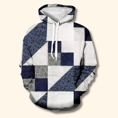 Geometric Print Pullover Hoodie | Revangiol
