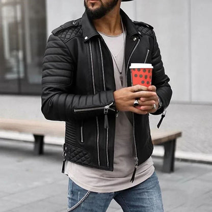 Quilted Biker Leather Jacket | Revangiol