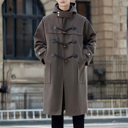 Hooded Toggle Button Over Coat | Revangiol