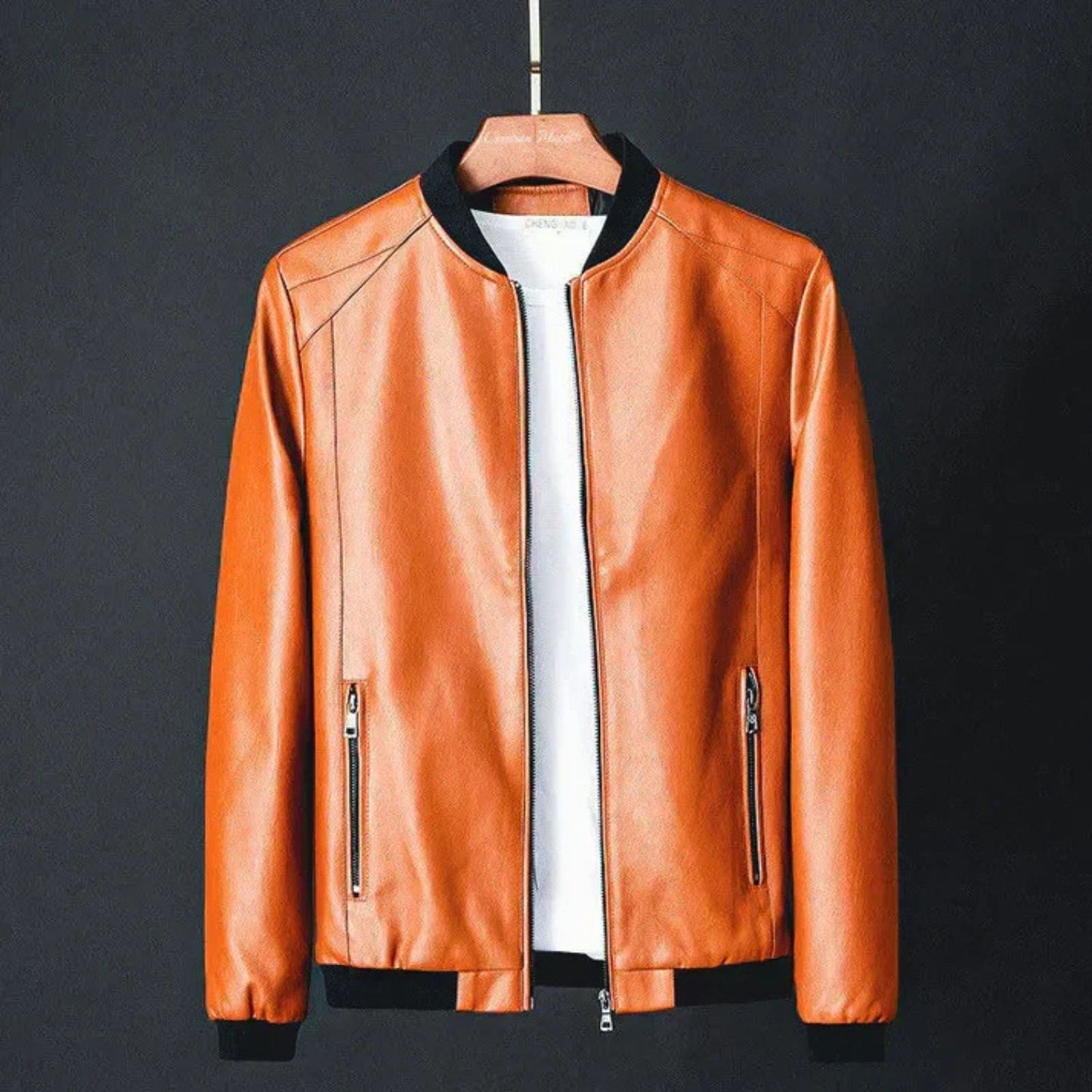 Classic Zip Leather Jacket | Revangiol