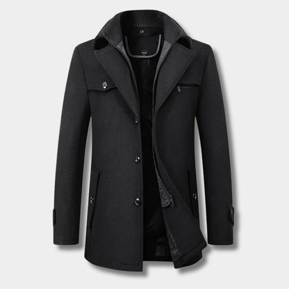 Ribbed Collar Padded Over Coat | Revangiol