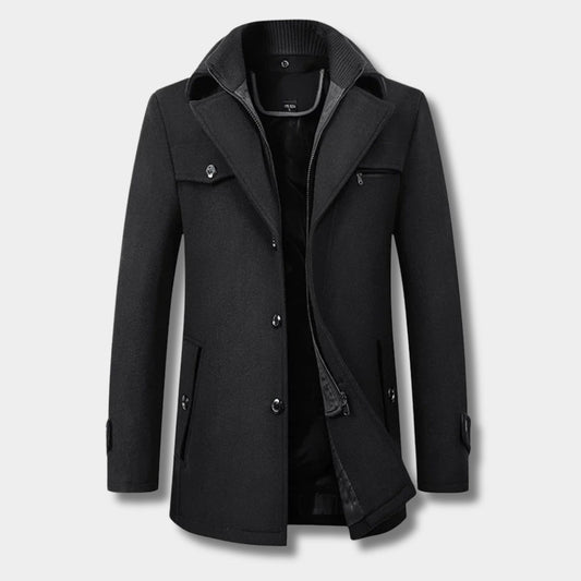 Ribbed Collar Padded Over Coat | Revangiol