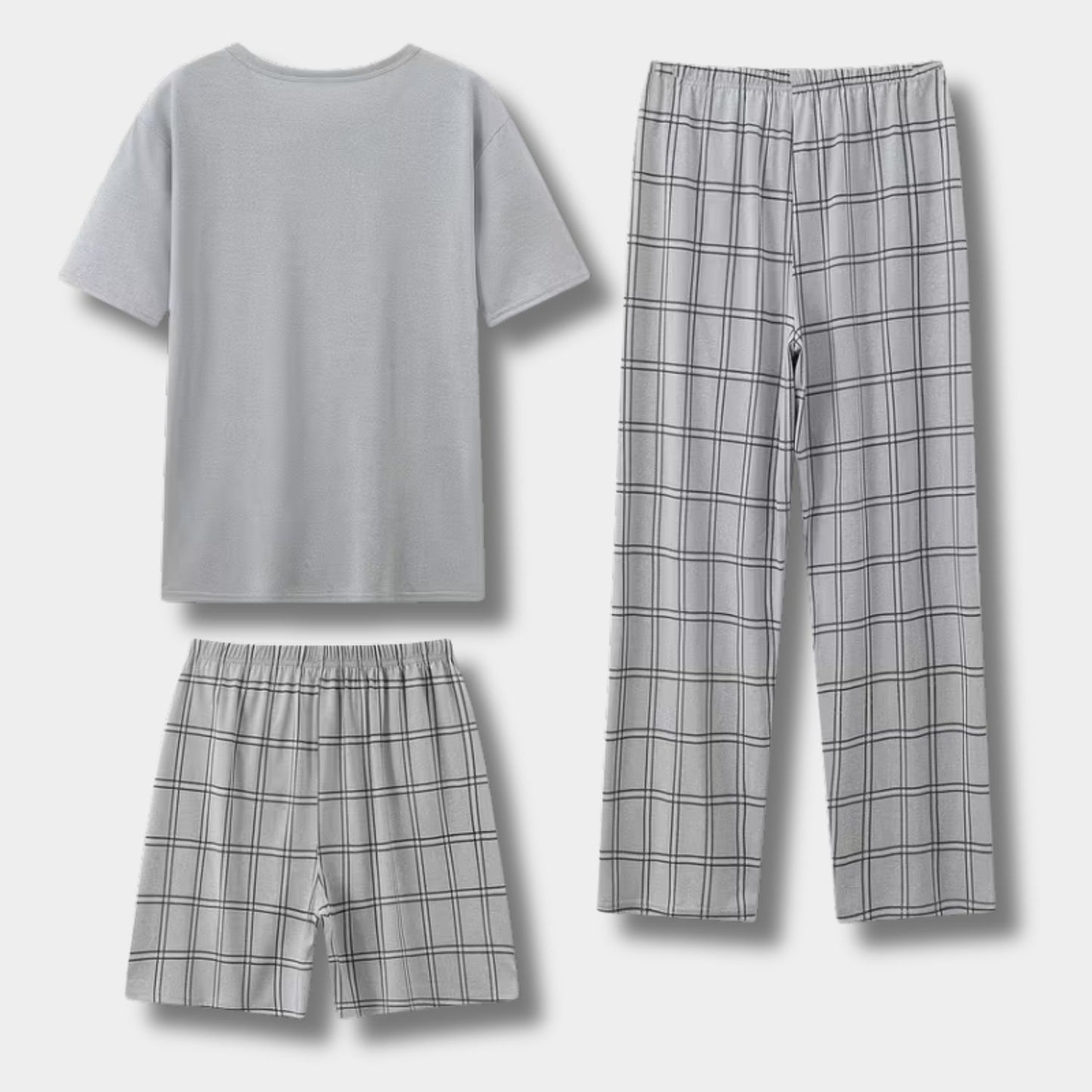 3-Piece Plaid Summer Pajama Set | Revangiol