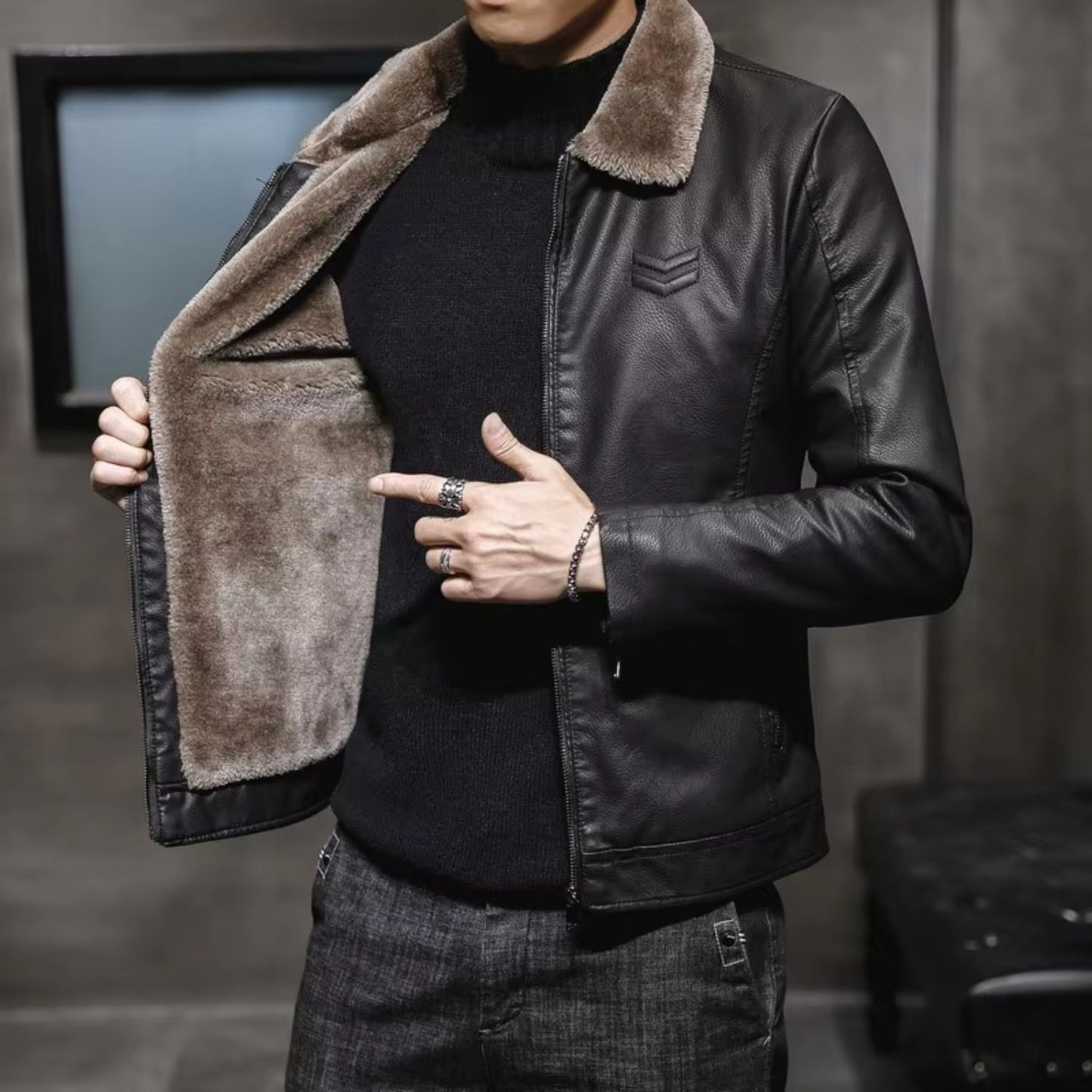 Thermal Lined Leather Jacket | Revangiol