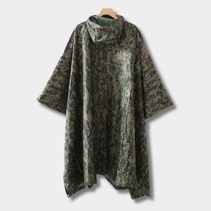 Camouflage Hooded Poncho Rain Coat | Revangiol