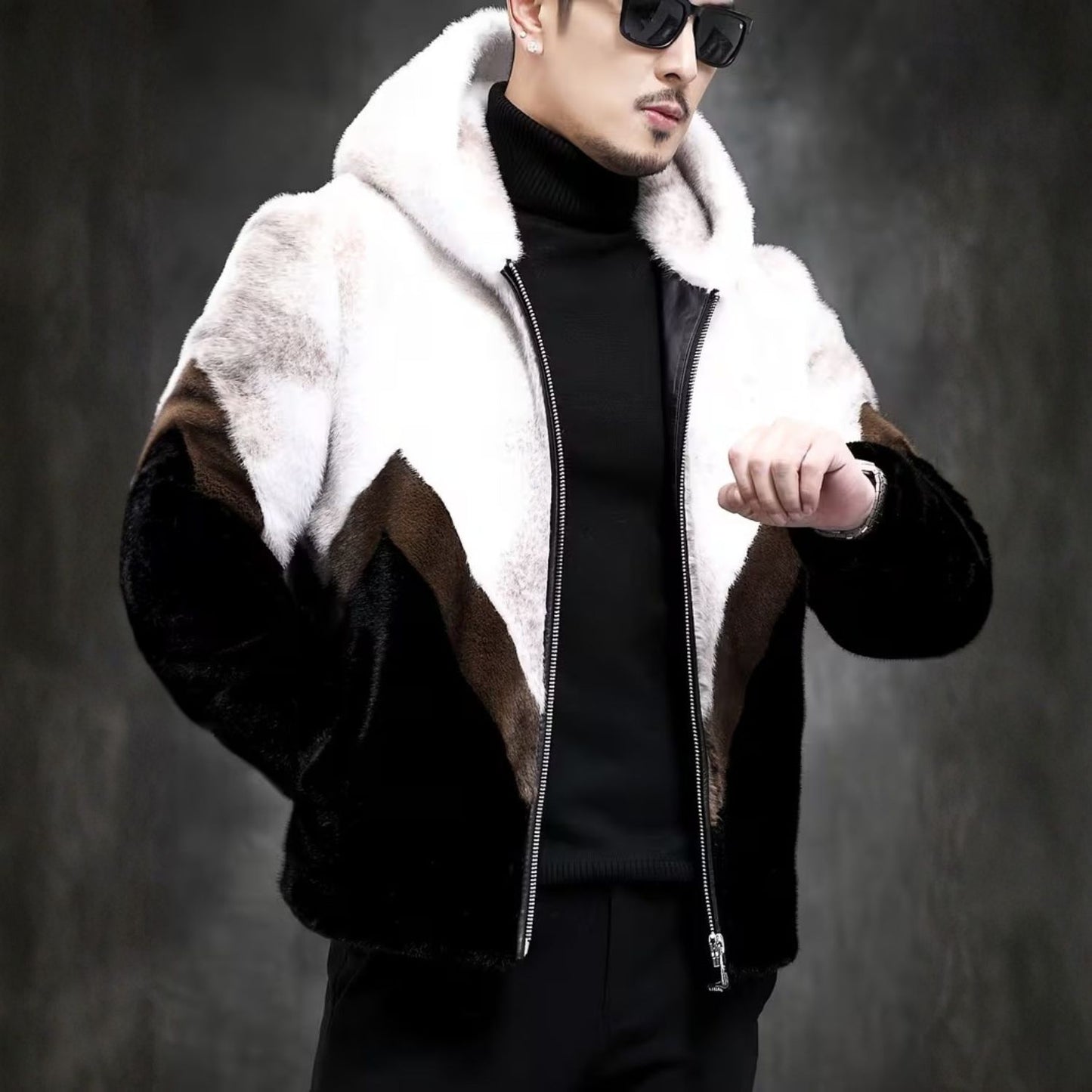 Hooded Faux Mink Fur Jacket | Revangiol