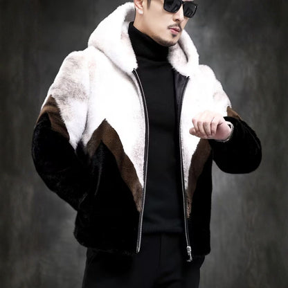 Hooded Faux Mink Fur Jacket | Revangiol