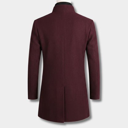 High Neck Wool Blend Over Coat | Revangiol