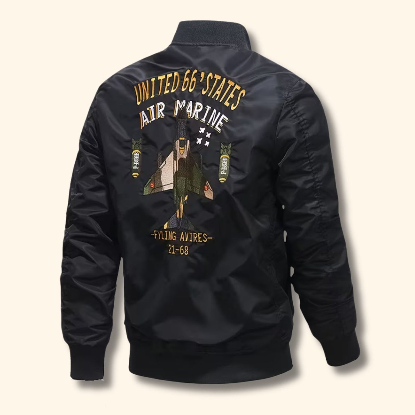 Embroidered Flight Aviator Jacket | Revangiol