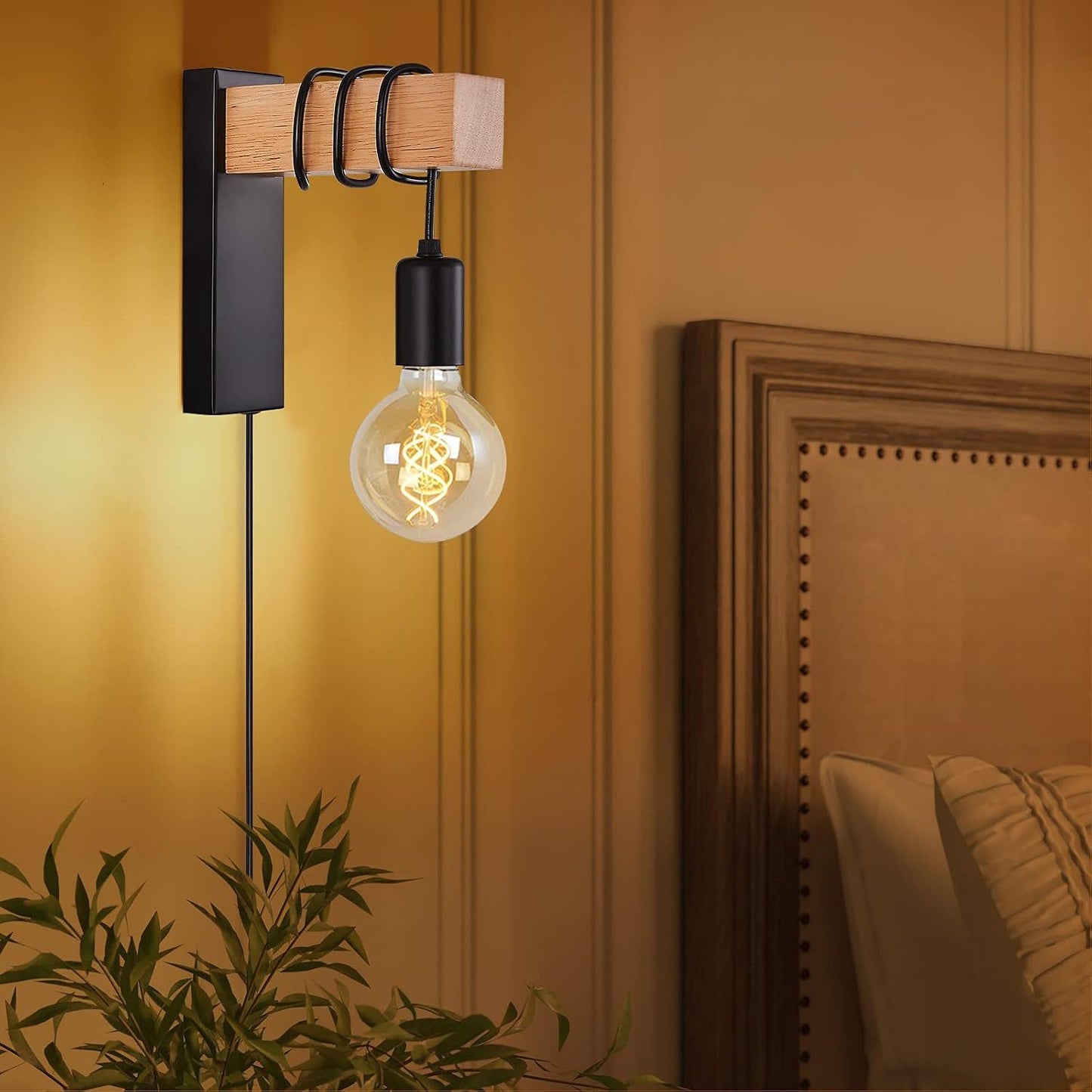 Industrial Wood Wall Sconce | Revangiol