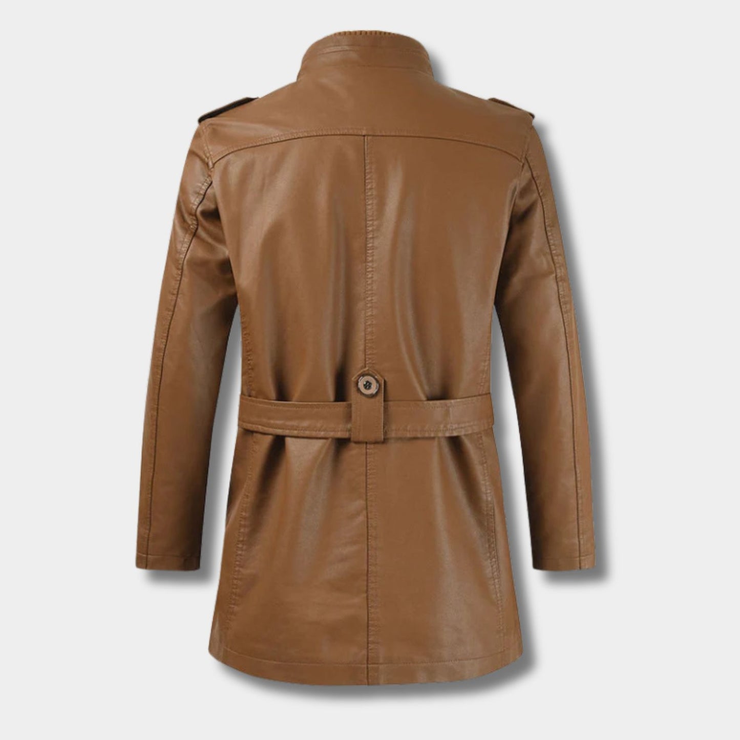 Long Utility Leather Coat | Revangiol
