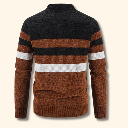 Striped Zip Knit Cardigan | Revangiol