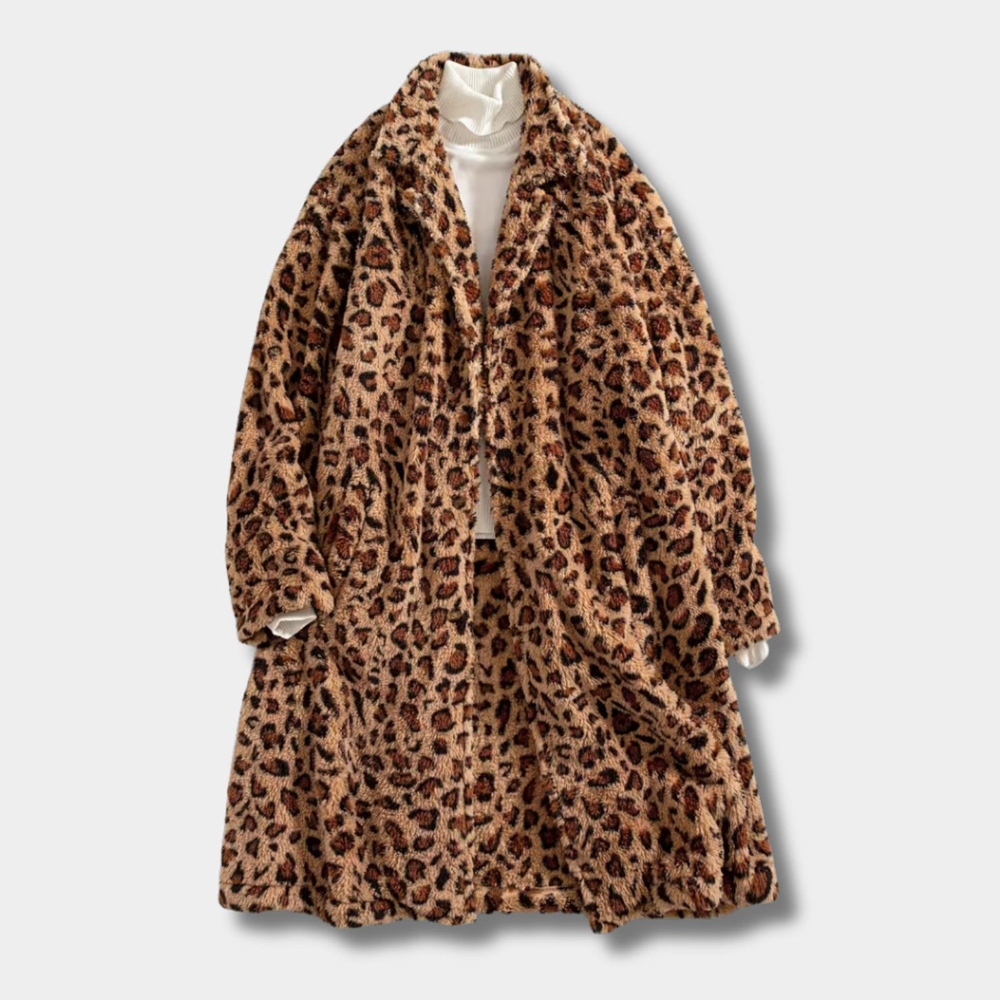 Leopard Pattern Plush Fur Coat | Revangiol