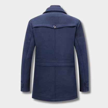 High Neck Fleece Pea Coat | Revangiol