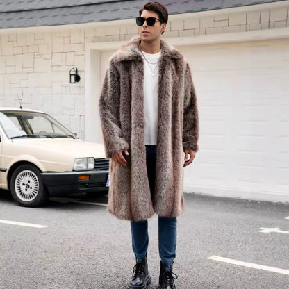 Voluminous Collar Plush Fur Coat | Revangiol