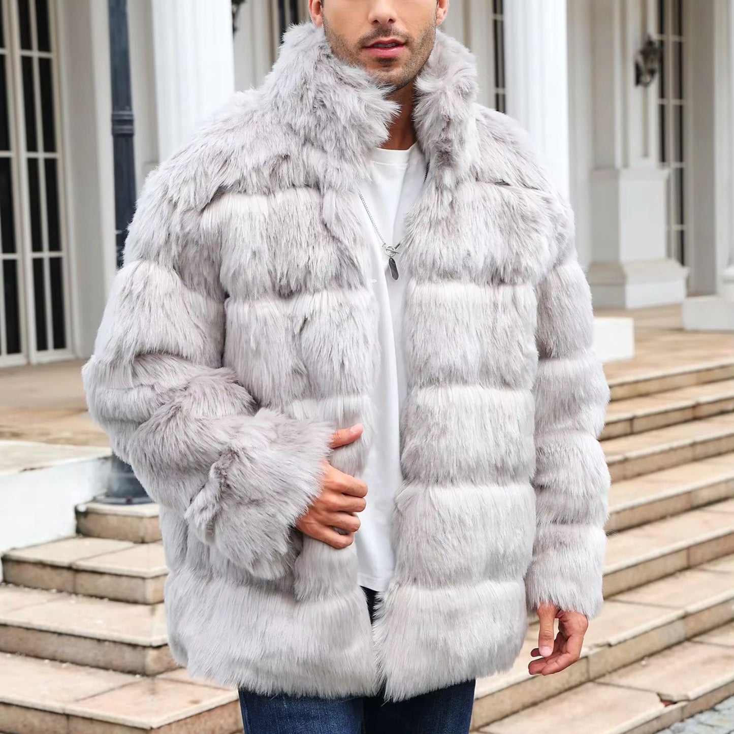 Plush Quilted Fur Jacket | Revangiol