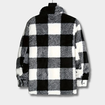 Checked Sherpa Fleece Jacket | Revangiol