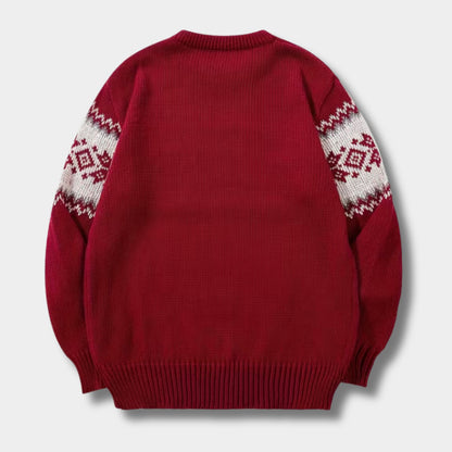 Jacquard Crew Neck Christmas Sweater | Revangiol