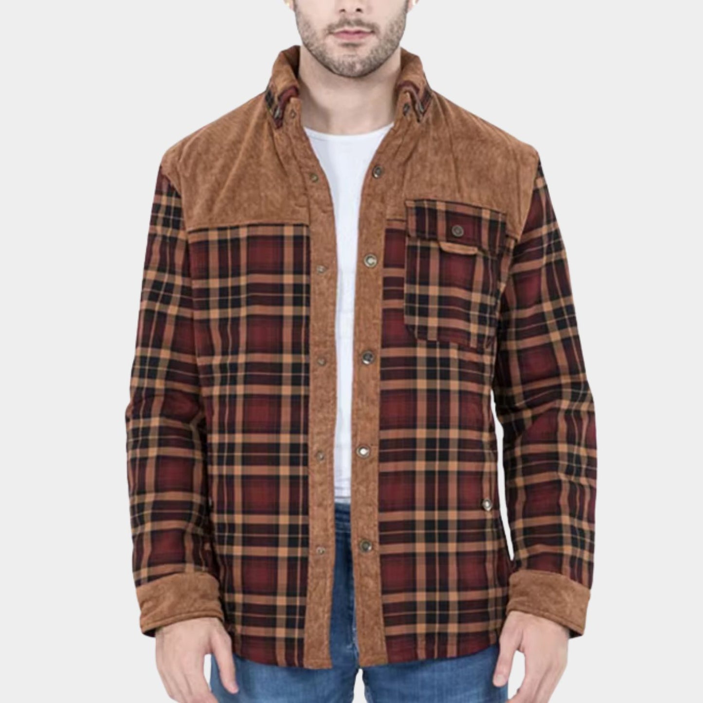 Fleece Lined Flannel Shirt Jacket | Revangiol