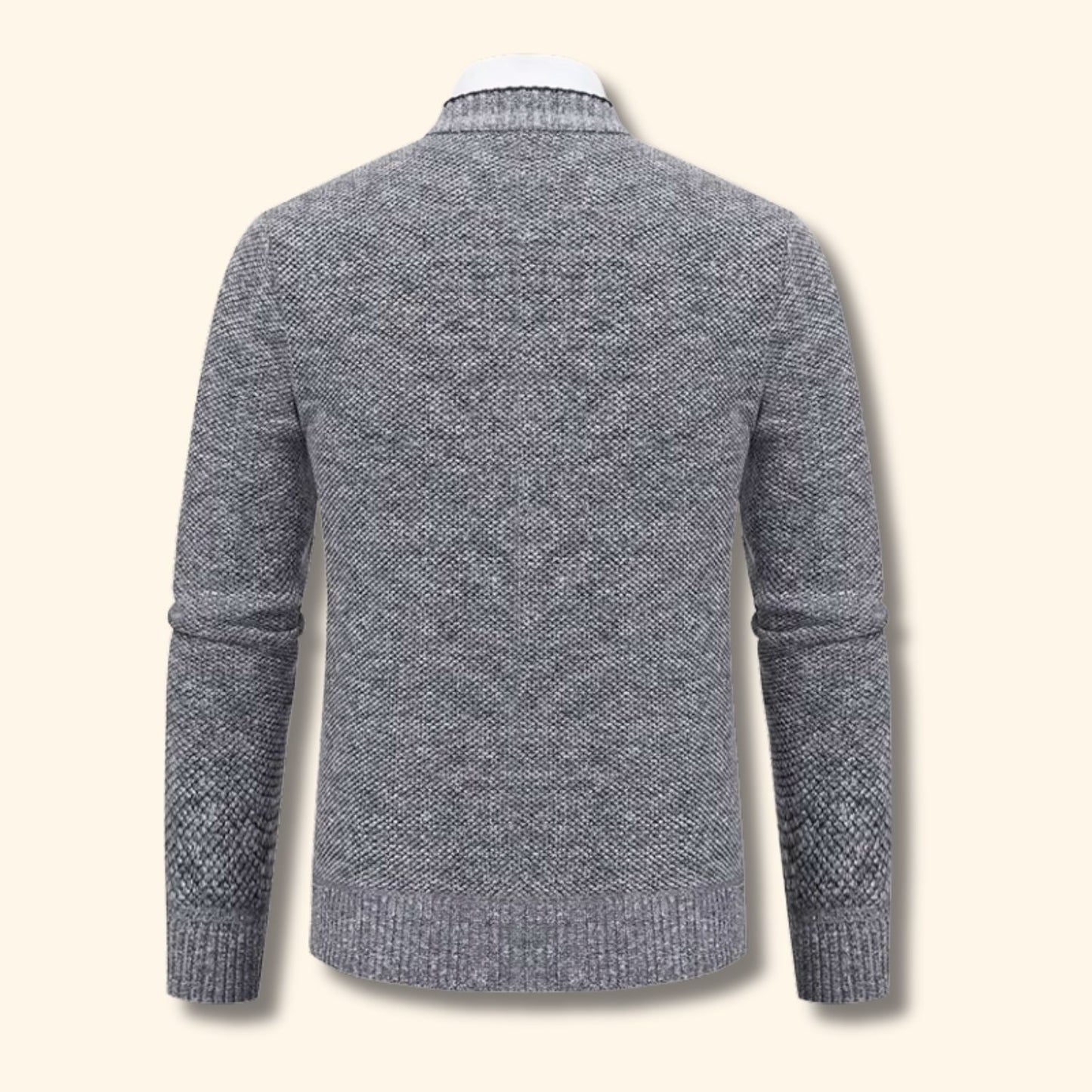 Textured Contrast Trim Cardigan | Revangiol
