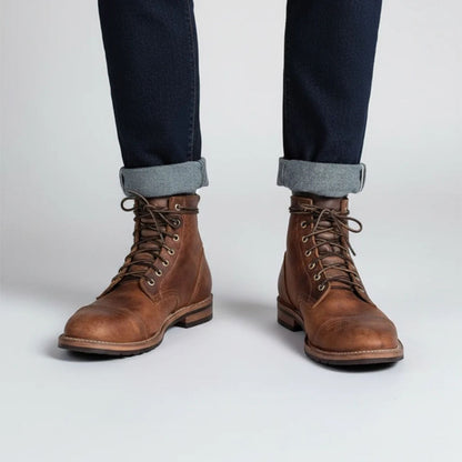 Retro Leather Dress Boots | Revangiol