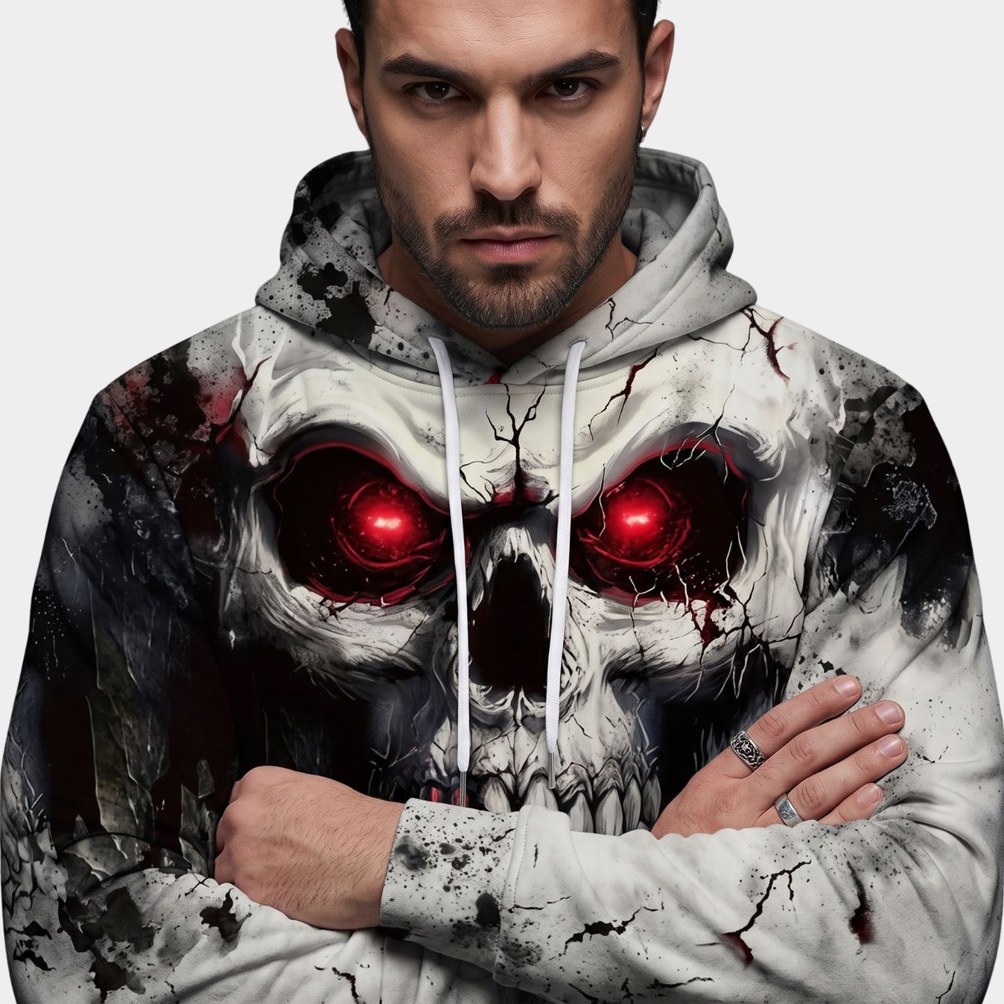 Novelty Skull Graphic Print Hoodie | Revangiol