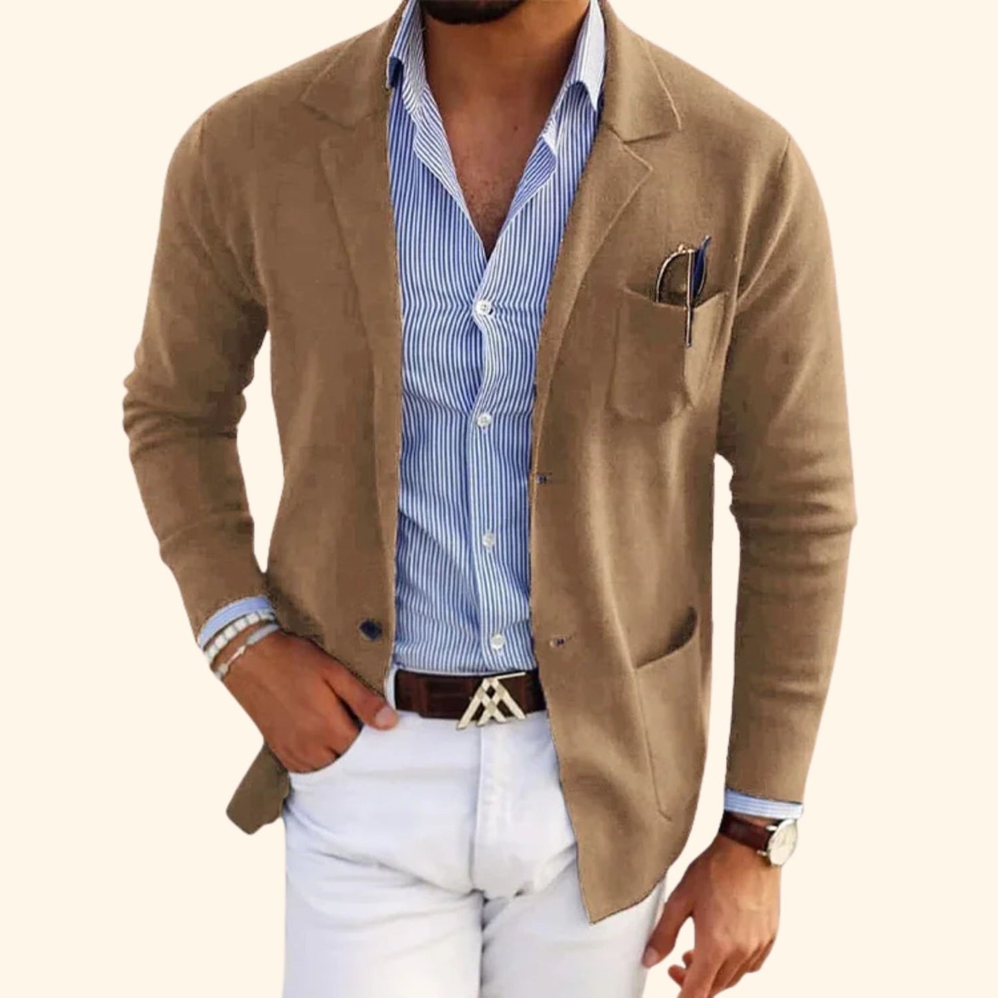 Tailored Lapel Knit Cardigan | Revangiol
