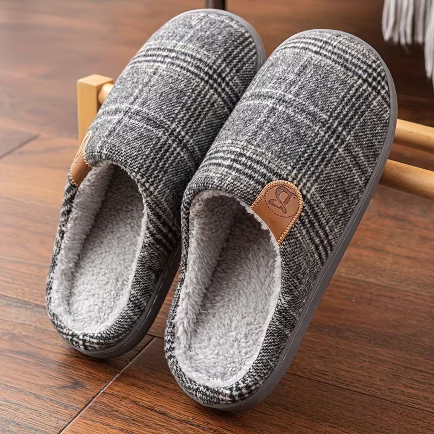 Plush Fleece Tartan Slippers | Revangiol