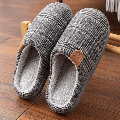Plush Fleece Tartan Slippers | Revangiol
