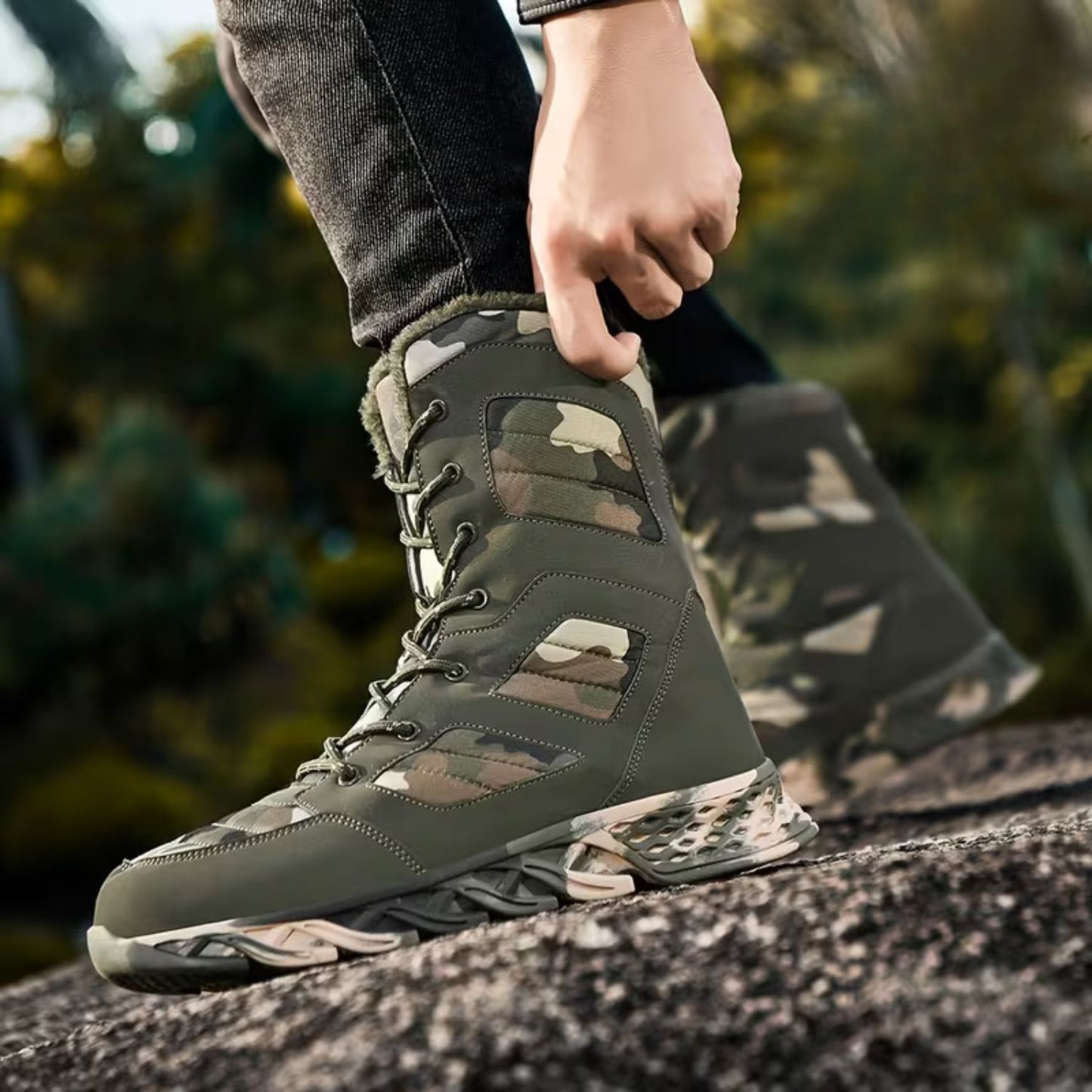 Camouflage Hiking Snow Boots | Revangiol