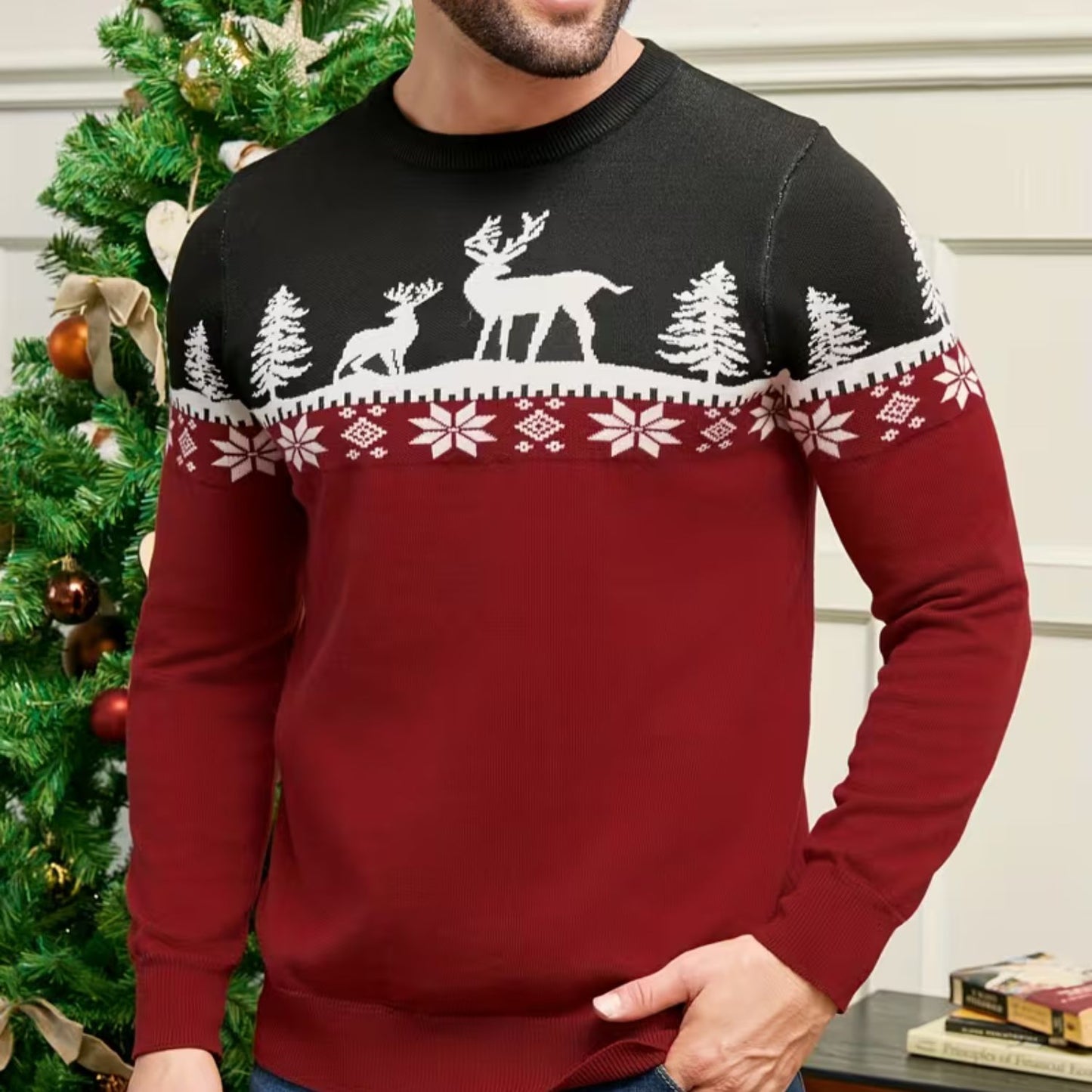 Reindeer Fair Isle Christmas Sweater | Revangiol