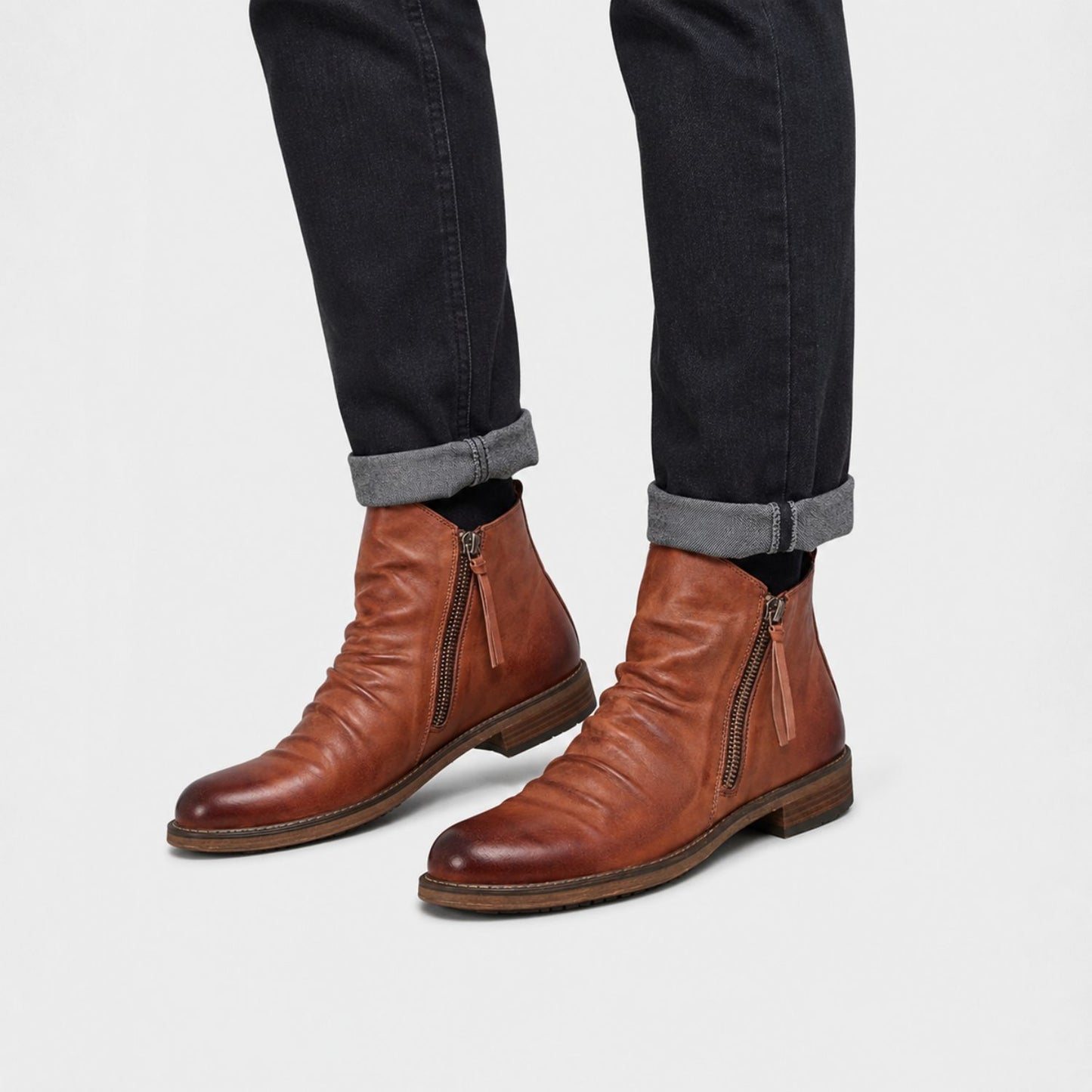 Vintage Side Zip Dress Boots | Revangiol