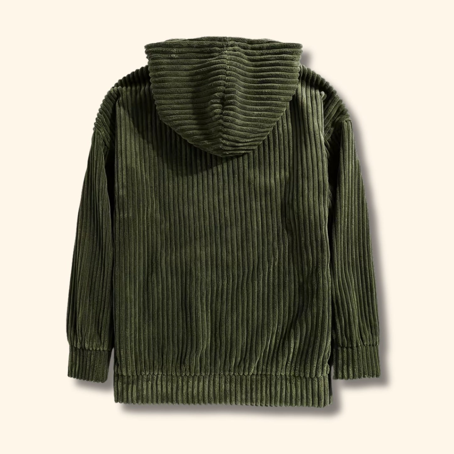 Textured Corduroy Pullover Hoodie | Revangiol