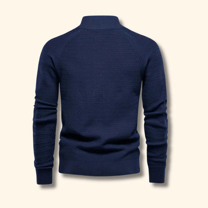 Textured Mandarin Collar Cardigan | Revangiol