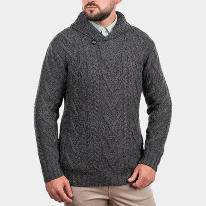 Classic Shawl Collar Knit Sweater | Revangiol