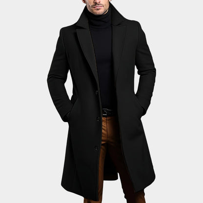 Notched Lapel Button Over Coat | Revangiol