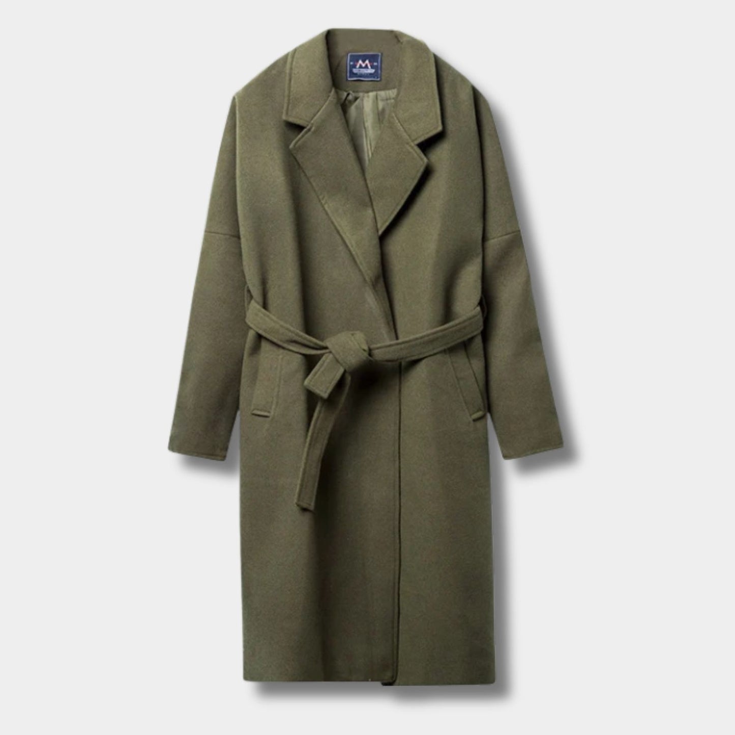 Belted Lapel Wool Over Coat | Revangiol