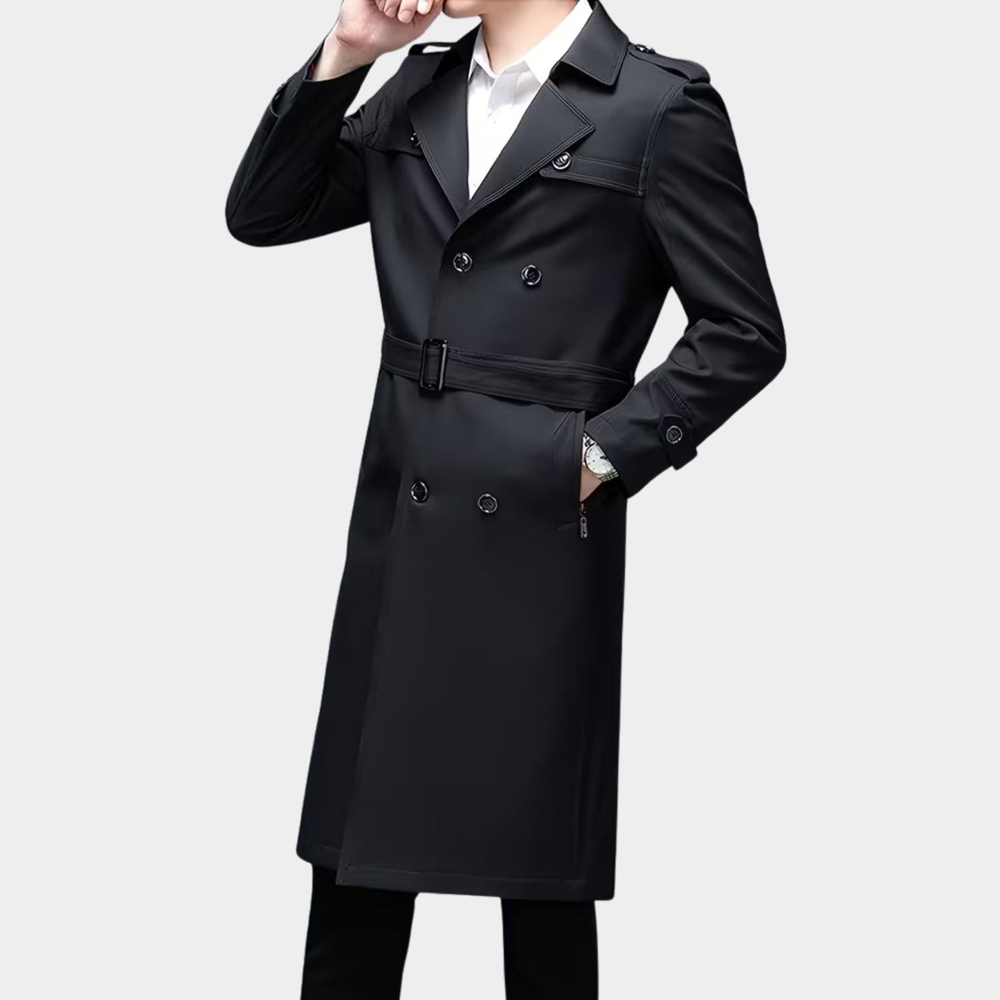 Double-Breasted Lapel Over Coat | Revangiol