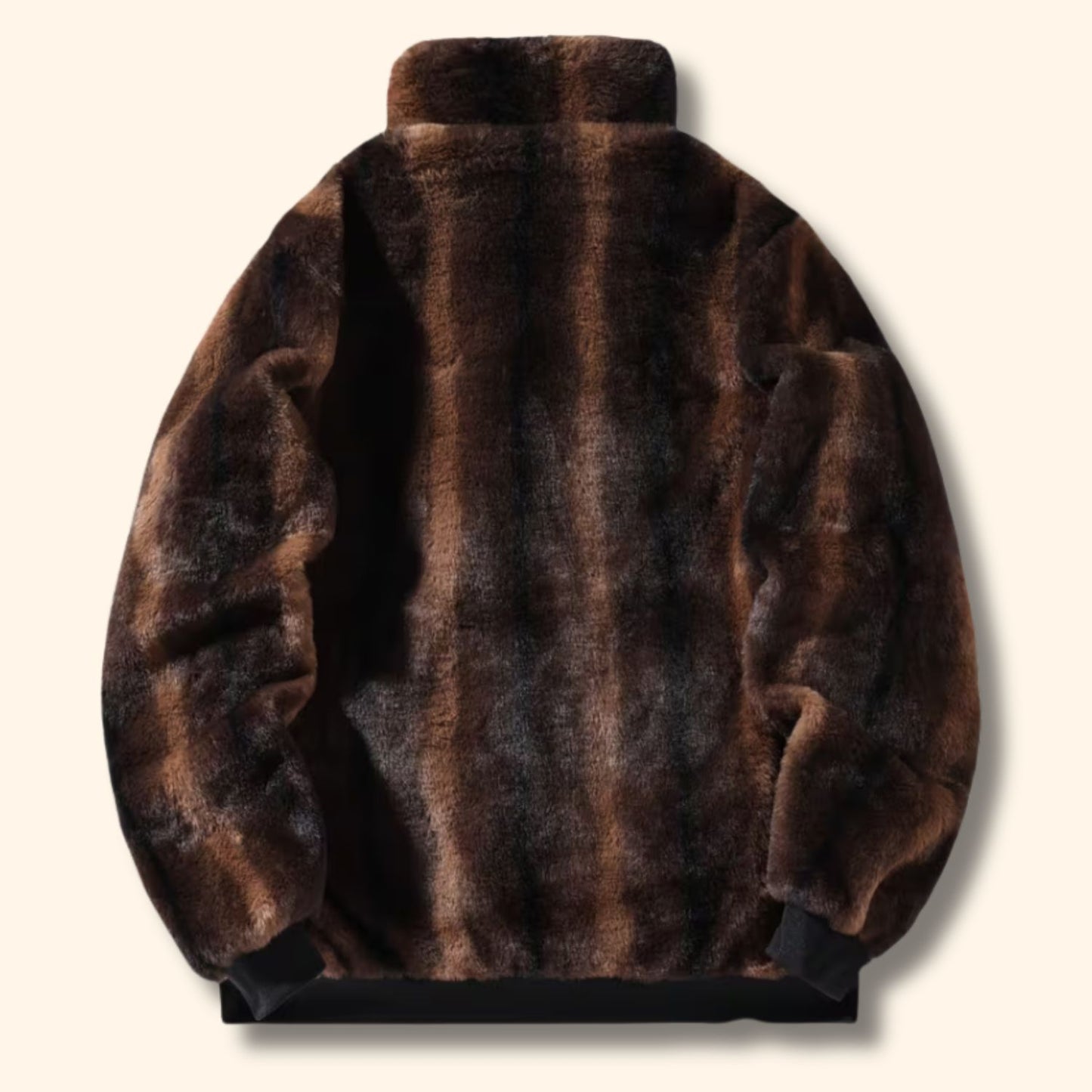 Stand Collar Faux Fur Jacket | Revangiol