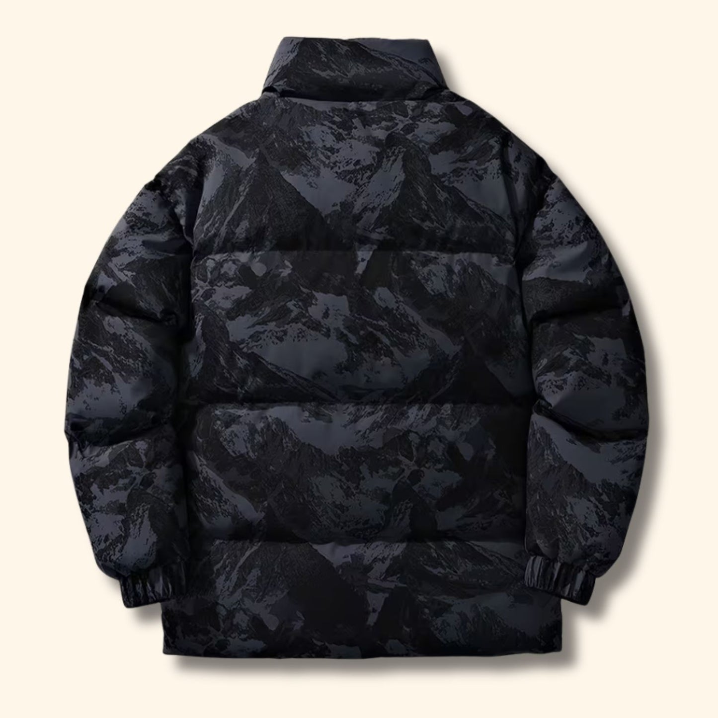 Mountain Print Puffer Jacket | Revangiol